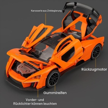 McLaren Senna Super Sports model auta 1/32, zliatina zinku, hračka so zvukom a svetlom pre deti,
