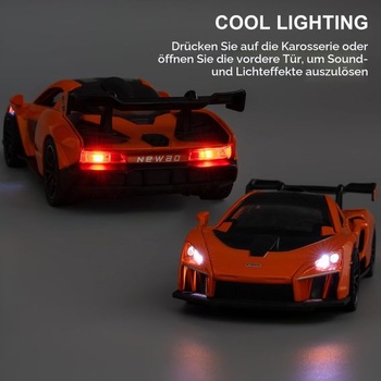 McLaren Senna Super Sports model auta 1/32, zliatina zinku, hračka so zvukom a svetlom pre deti,