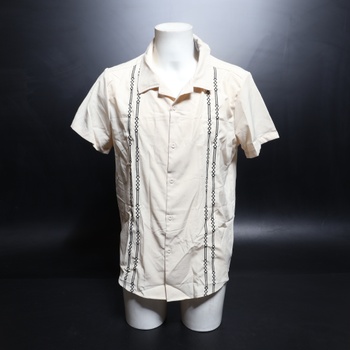 Pánské košile HMIYA s krátkým rukávem, letní, pánské tričko Guayabera s krátkým rukávem a knoflíky,