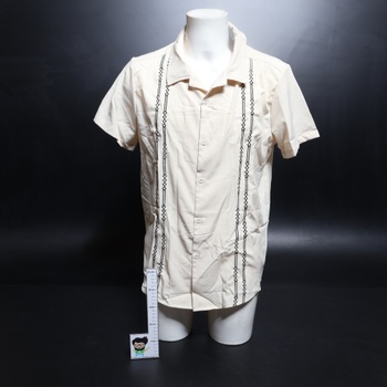 Pánske košele HMIYA s krátkym rukávom, letné, pánske tričko Guayabera s krátkym rukávom a gombíkmi,