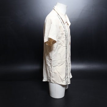 Pánské košile HMIYA s krátkým rukávem, letní, pánské tričko Guayabera s krátkým rukávem a knoflíky,
