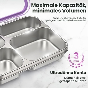 VITONIS obedový box z nerezovej ocele, 930 ml