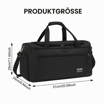 Športová taška s priehradkou na topánky, cestovná taška s objemom 51 cm, vodeodolná fitness taška,