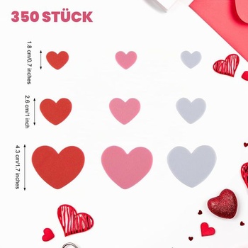 CHRORINE 350dielne penové samolepky v tvare srdca na Valentína, samolepiace samolepky v tvare