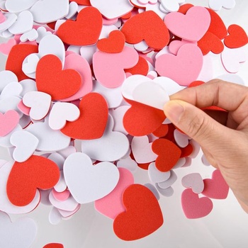 CHRORINE 350dielne penové samolepky v tvare srdca na Valentína, samolepiace samolepky v tvare