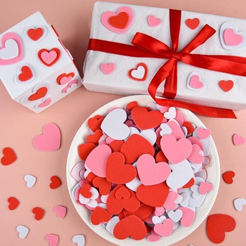 CHRORINE 350dielne penové samolepky v tvare srdca na Valentína, samolepiace samolepky v tvare