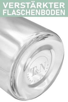 Sklenená fľaša T&N 1 liter / 750ml / 500ml - 1l sklenená fľaša na pitie s neoprénovým puzdrom -