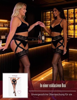 Sexy pančuchy s otvoreným rozkrokom comeondair pre ženy, čierne, L-XXL