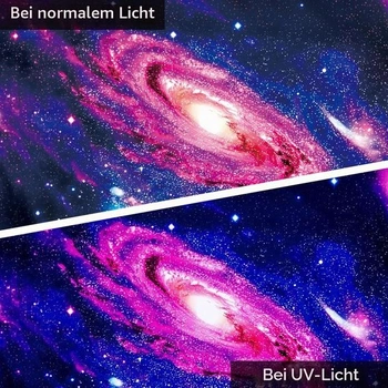 WEBEEDY UV reaktivní vesmírná galaxie gobelín černé světlo gobelín na zeď zavěšený na mlhovině