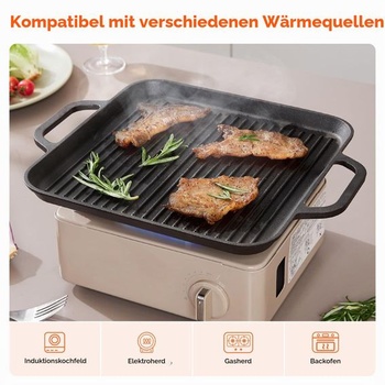 Liatinová grilovacia panvica Warmiehomy pre indukciu - nepriľnavá grilovacia doska BBQ panvica pre grily -