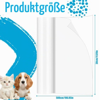 Ochranná fólie proti poškrábání pro kočky na pohovku, 30 cm x 5 m, fólie proti poškrábání pro