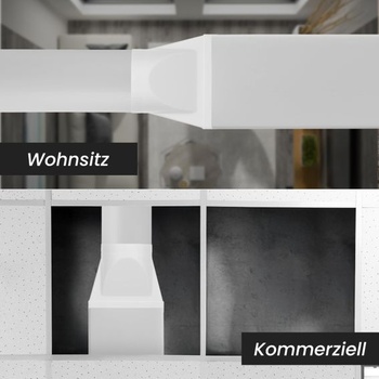 Repa Market 90° spojka pro obdélníkové potrubí 110 x 55 mm pro kulaté větrací potrubí 100 mm - ABS