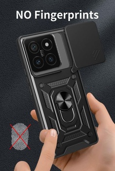 Pouzdro pro Xiaomi 14T Pro 5G/Xiaomi MII 14T Pro 5G, ochranný kryt s 360° kroužkem a krytkou