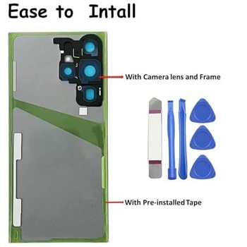 Náhradný sklenený kryt zadného krytu pre Samsung Galaxy S23 Ultra s predinštalovanou lepiacou páskou