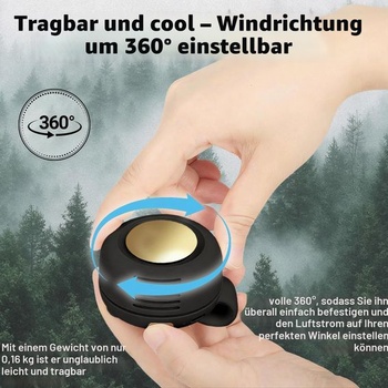 Mini ventilátor bez lopatiek s nacvakávacím klipom a 360 ° rotáciou - Prenosný dobíjací ventilátor na