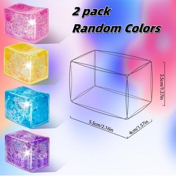 Squishy Cube Stress Ball, 2 kusy stresových míčků pro děti a dospělé, 2 tofu stresové míčky