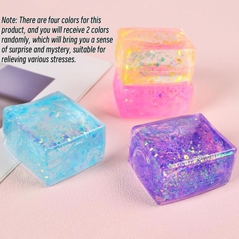 Squishy Cube Stress Ball, 2 kusy stresových míčků pro děti a dospělé, 2 tofu stresové míčky