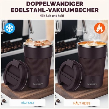 Termohrnček MOMSIV, izolovaný hrnček, 13 oz/380 ml, protišmykový cestovný hrnček z nerezovej ocele,