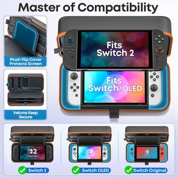 Púzdro OIVO Switch 2 pre Nintendo Switch/OLED/2, veľké prepravné púzdro pre Joy-Con a napájací