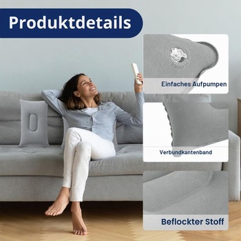 Flintronic Malé kempingové polštáře, 2 ks ultralehkých nafukovacích polštářů, bavlněné vzduchové