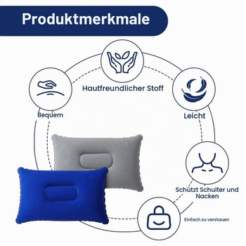 Flintronic Malé kempingové vankúše, 2 ks ultraľahkých nafukovacích vankúšov, bavlnené vzduchové