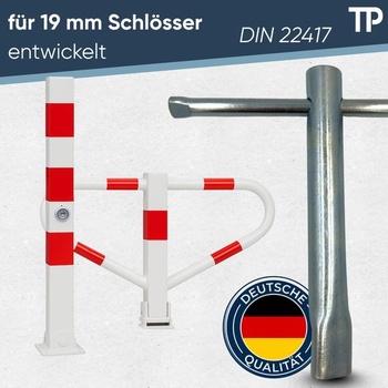 Trojhranný kľúč - priemer 19 mm - M12 - Kľúč na stĺpiky závor - 3-stranný kľúč/hasičský kľúč - DIN