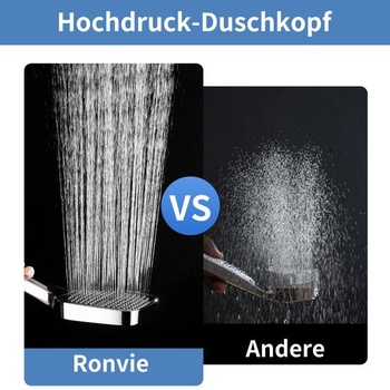 Ronvie Velká XXL Sprchová hlavice se 3 režimy proudu, Ruční sprchová hlavice Chrom Chrom 110 mm