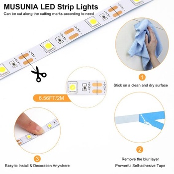 LED pásik na batérie - 2M teplý biely LED pásik na batérie s časovačom Vianočné dekorácie Osvetlenie