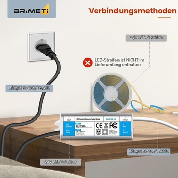 BRIMETI LED transformátor 24V 12W vodotesný IP67 LED Driver napájací zdroj 0,5A so zástrčkou