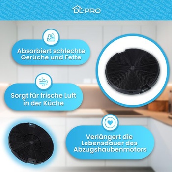 DL-pro 2 x filtr s aktivním uhlím Ø155 mm pro AEG Electrolux 405509371/2 4055093712 EFF75 Beko