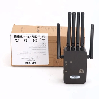 AOOSU WiFi zesilovač, 1200 Mbps WiFi opakovač se 6 anténami, WiFi zesilovač s ethernetovým portem,
