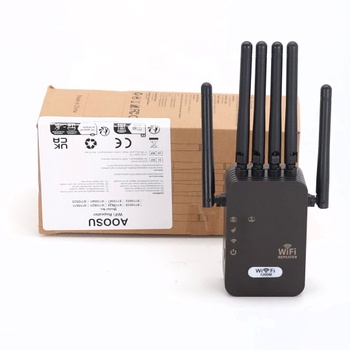 AOOSU WiFi zosilňovač, 1200 Mbps WiFi opakovač so 6 anténami, WiFi zosilňovač s ethernetovým portom,
