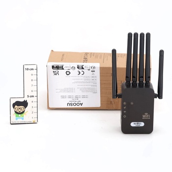 AOOSU WiFi zosilňovač, 1200 Mbps WiFi opakovač so 6 anténami, WiFi zosilňovač s ethernetovým portom,
