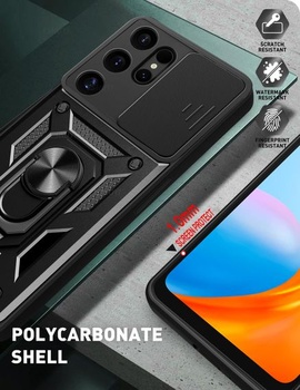 Puzdro pre Samsung Galaxy S25 Ultra s posuvným krytom fotoaparátu [Ochrana fotoaparátu] [Krúžkový