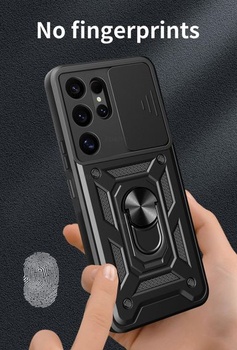 Puzdro pre Samsung Galaxy S25 Ultra s posuvným krytom fotoaparátu [Ochrana fotoaparátu] [Krúžkový
