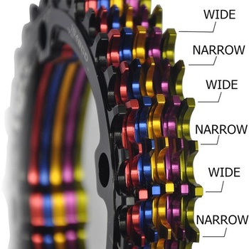 UPANBIKE Úzky široký oválny prevodník s jedným prevodníkom, BCD 104 mm, 32T 34T, 36T 36T, čierny