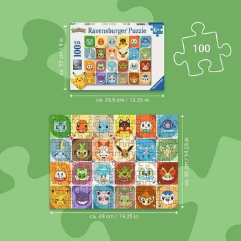 Ravensburger Detské puzzle - 12004320 Pokémon Faces - Puzzle pre deti od 6 rokov, so 100 dielikmi vo