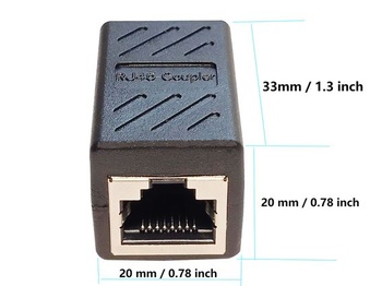 Adaptér RJ45 prepojovací konektor samica-samica, predlžovací kábel Ethernet, 8pinový modulárny