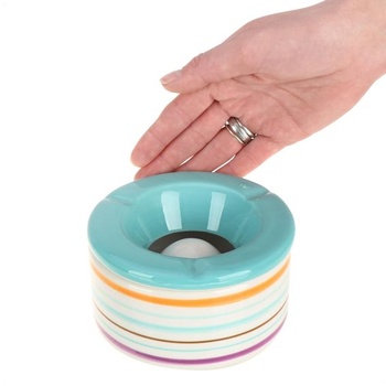 Com-four® 2x Větruodolné popelníky z dolomitové keramiky, odolné vůči povětrnostním vlivům, 2 kusy,
