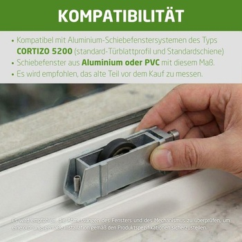 Amig - Valček na posuvné okná - Sada 2 kusov - Rozmer 78 x 28 mm - Nastaviteľné kovové púzdro -