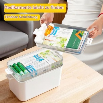 3poschodová úložná schránka na lieky - Lekárnička, domáca lekárnička s priehradkou, úložné boxy na