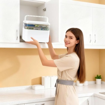 3poschodová úložná schránka na lieky - Lekárnička, domáca lekárnička s priehradkou, úložné boxy na