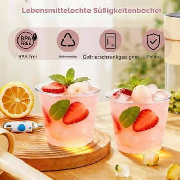 Sada 50 dezertních kelímků s 50 lžičkami, 200ml dezertní kelímky