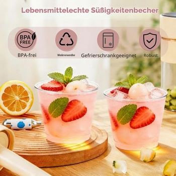 Sada 50 dezertných kelímkov s 50 lyžičkami, 200ml dezertné kelímky