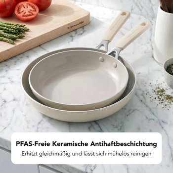 Panvica KitchenAid 24 cm/3,1 l, keramická nepriľnavá, vhodná na indukciu, čierna.