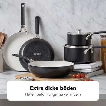 Panvica KitchenAid 24 cm/3,1 l, keramická nepriľnavá, vhodná na indukciu, čierna.