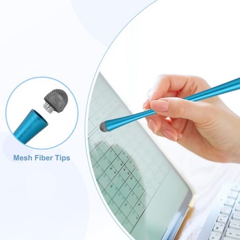 PATIKIL 2 kusy tenkého tabletového pera 2 v 1, univerzální stylus, modrý