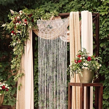 YilinkMart Macramé nástěnná tapiserie, ručně tkaná macramé tapiserie boho dveřní závěsné závěsy