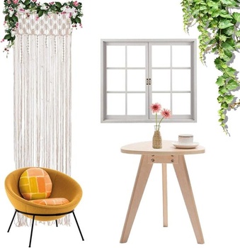 YilinkMart Macramé nástěnná tapiserie, ručně tkaná macramé tapiserie boho dveřní závěsné závěsy