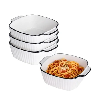 Keramické zapekacie misky, sada 4 ks – štvorcová lasagnová…
